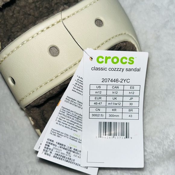 CROCS Classic Cozzzy Sandals Fur Lined sz 12 NWT! - Picture 6 of 7